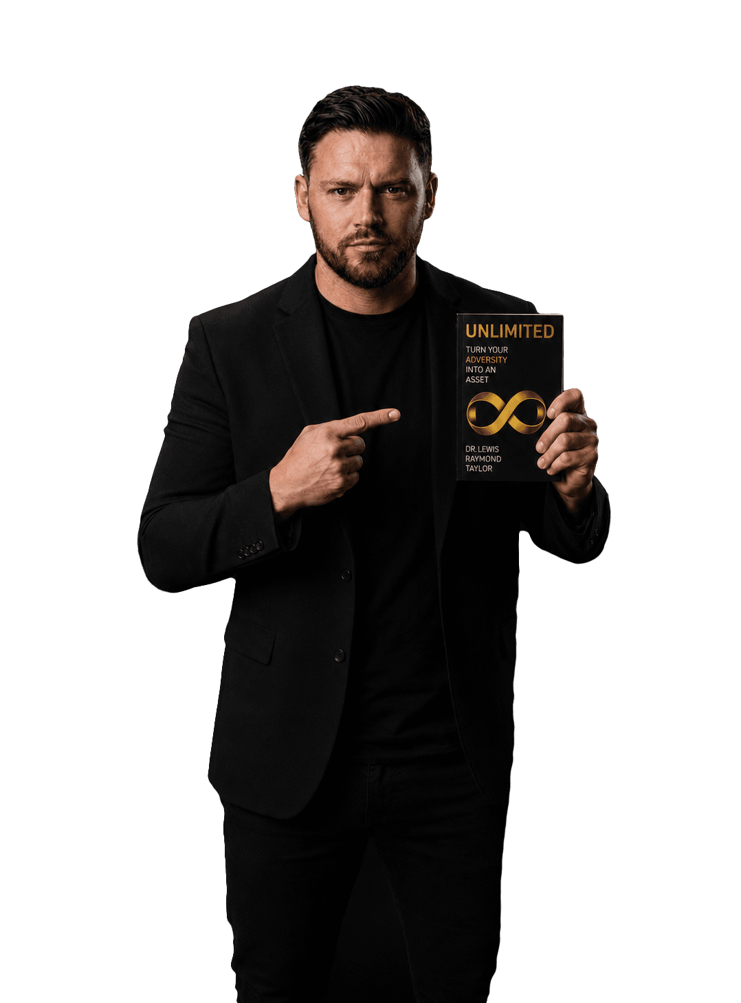Dr Lewis Raymond Taylor holding UNLIMITED